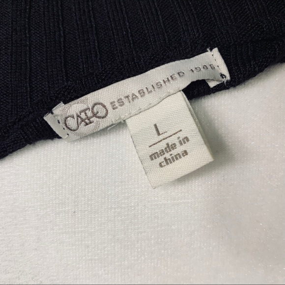 Cato | Black Ribbed Long-sleeve Light Sweater - Picture 5 of 5